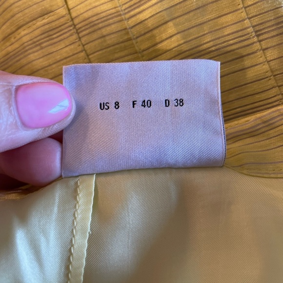 Akris Punto Striped Pleated High Waisted Knee Length Skirt - Picture 7 of 8